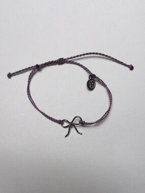 Pura Vida Purple Braided Bow Bracelet